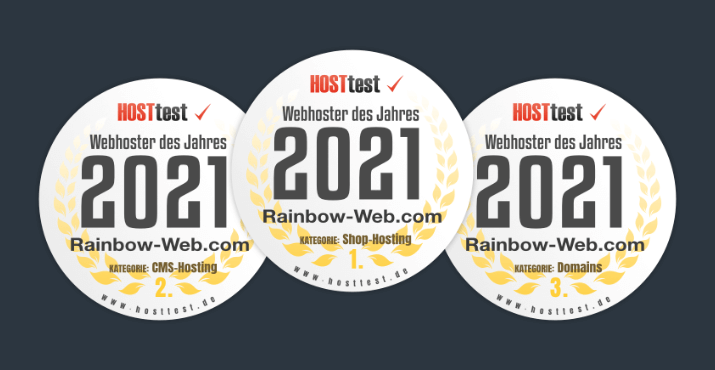 Gewinner Webhoster des Jahres 2021 in der Kategorie CMS, Shop und Domain Hosting