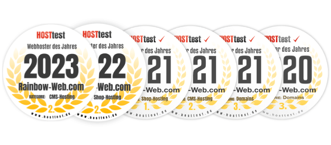Webhoster des Jahres 2020, 2021, 2022 und 2023 bei HOSTtest